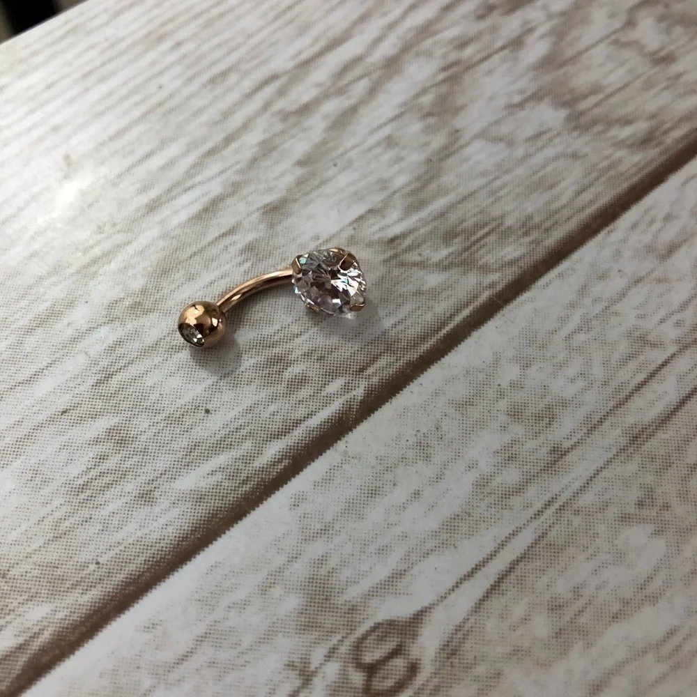 GOLDTONE Cubic Zirconia Belly Ring Bundle Body Jewelry (Three)